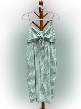 Old Navy Mint Green Striped Tie-Front Sundress